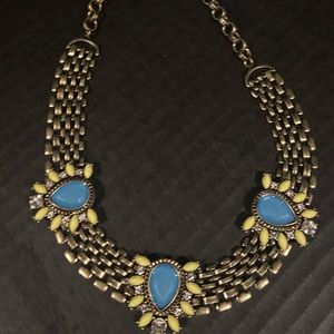 TOWNE & REESE STMT NECKLACE, GOLD/TURQUOISE